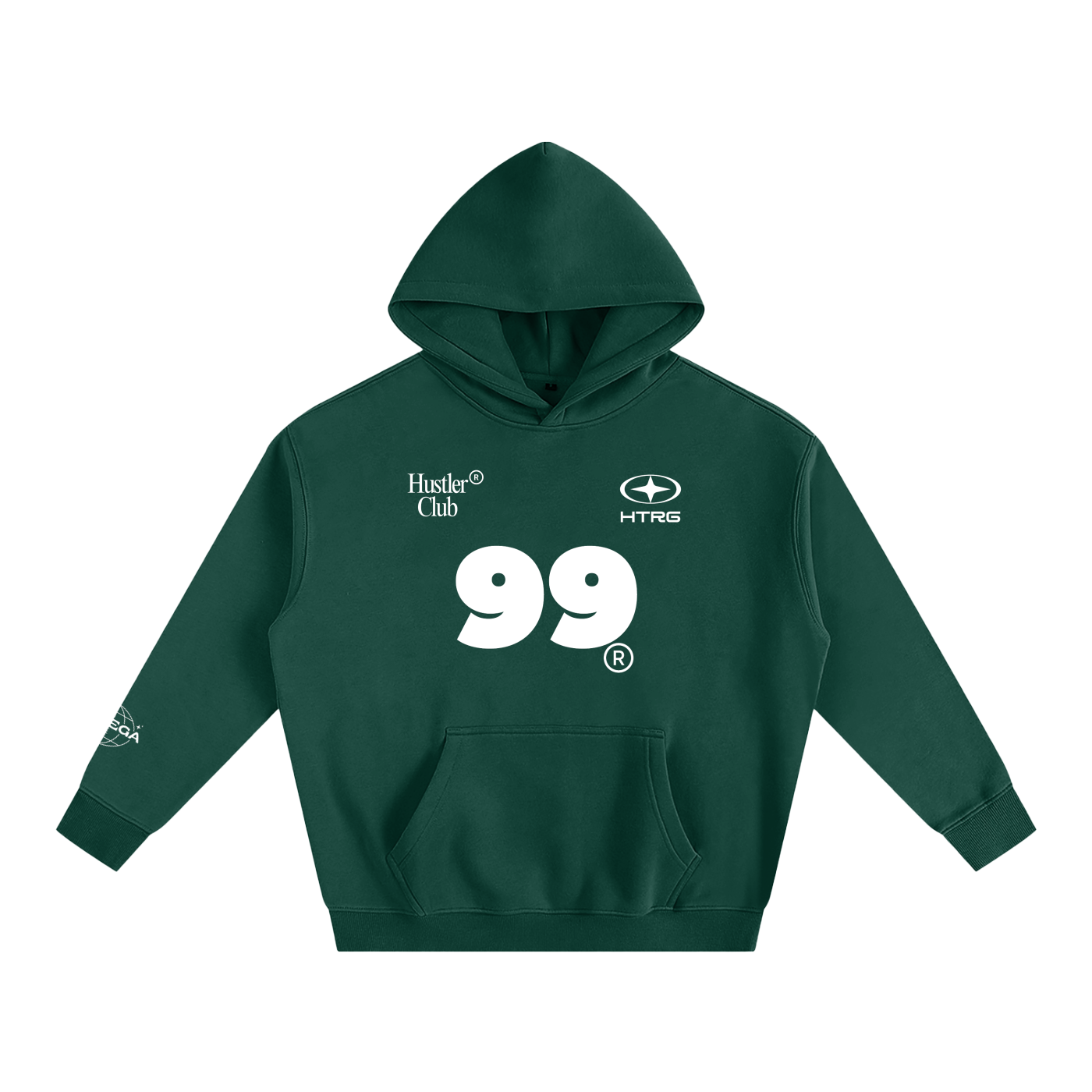 Oversize Fleeced Hoodie HUSTLER CLUB By Calle Hortega