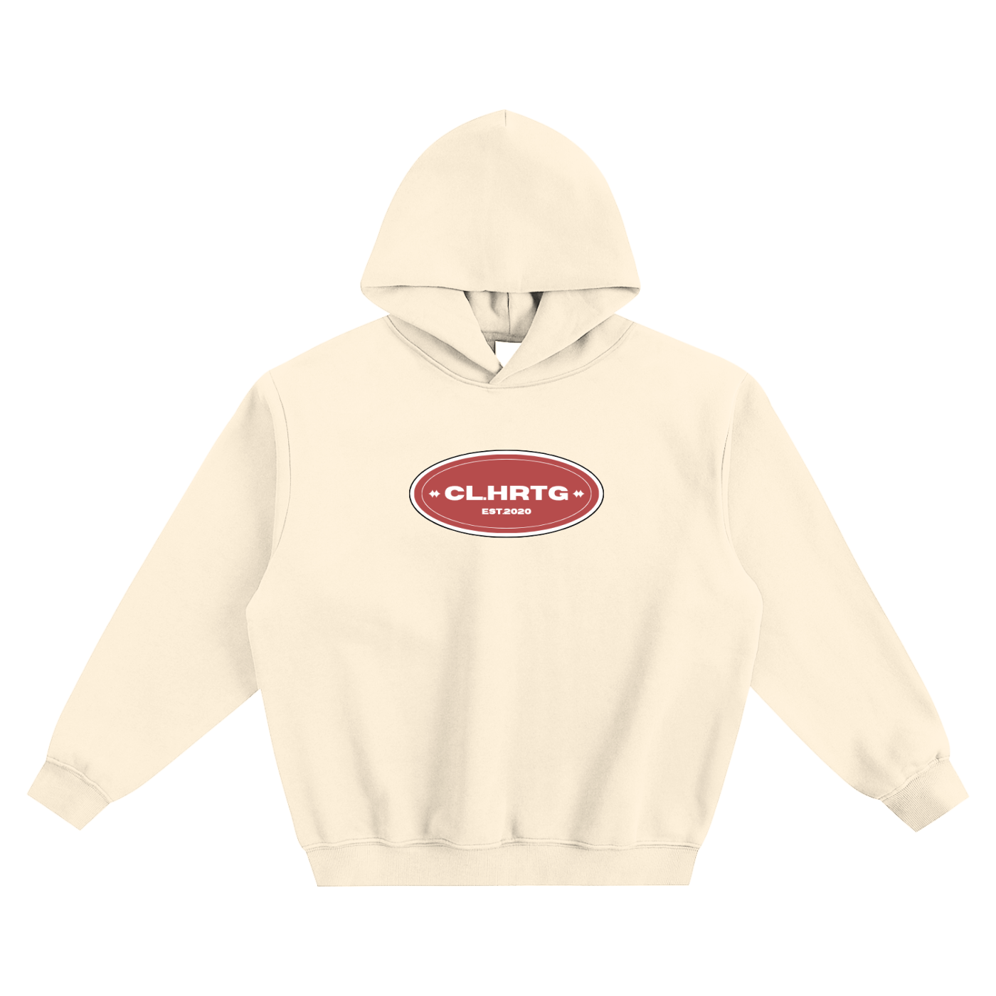 Fleeced Boxy Hoodie HRTG RED Logo