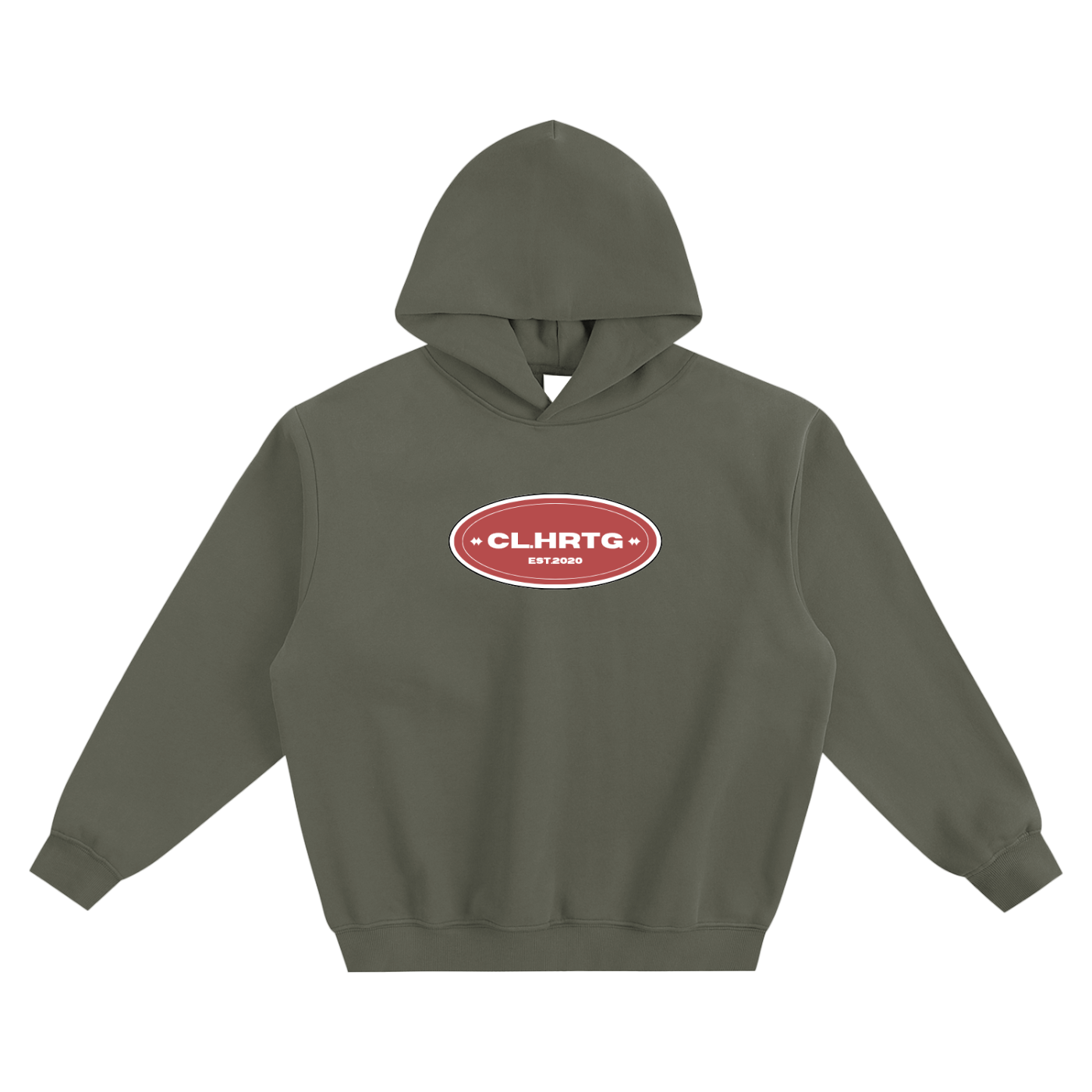 Fleeced Boxy Hoodie HRTG RED Logo
