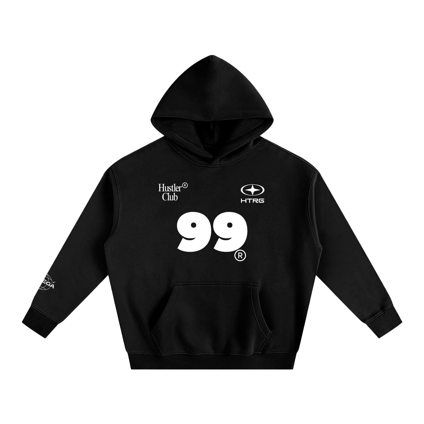 Oversize Fleeced Hoodie HUSTLER CLUB By Calle Hortega