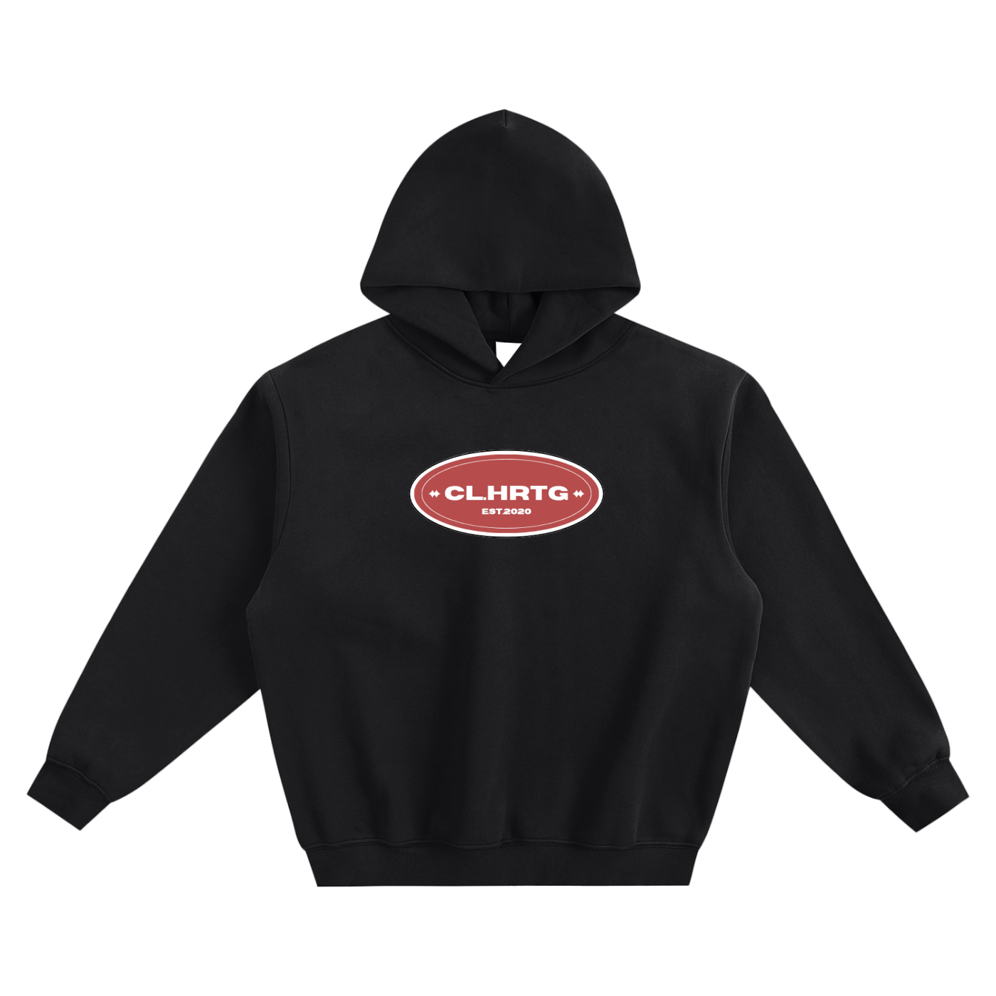Fleeced Boxy Hoodie HRTG RED Logo