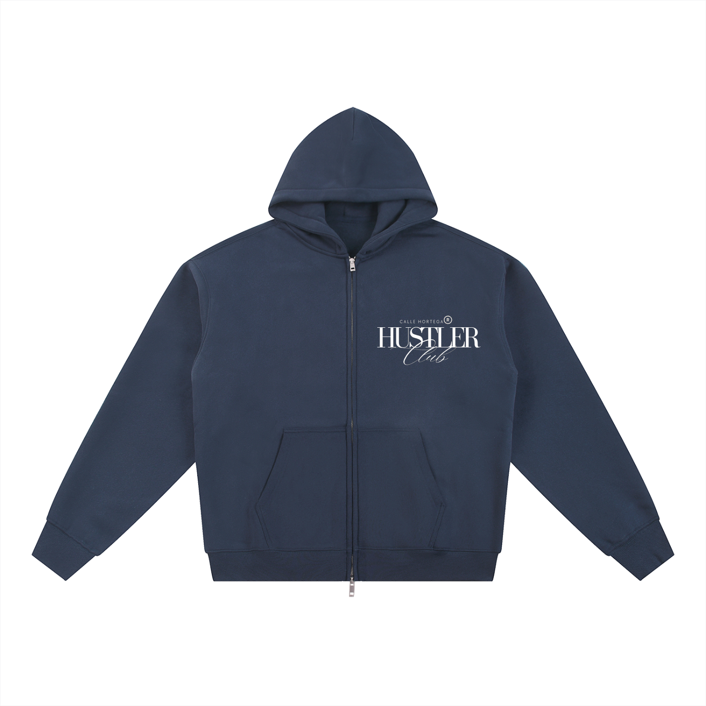 Essential Fleece Zip-Through Hoodie HUSTLER CLUB By Calle Hortega